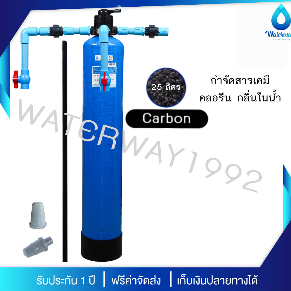 เครื่องกรองน้ำใช้ UNI PURE ขนาด 8 นิ้ว สูง 44 นิ้ว พร้อมหัววาล์วแบบคันโยก สีน้ำเงิน รุ่น T8X44B-CO